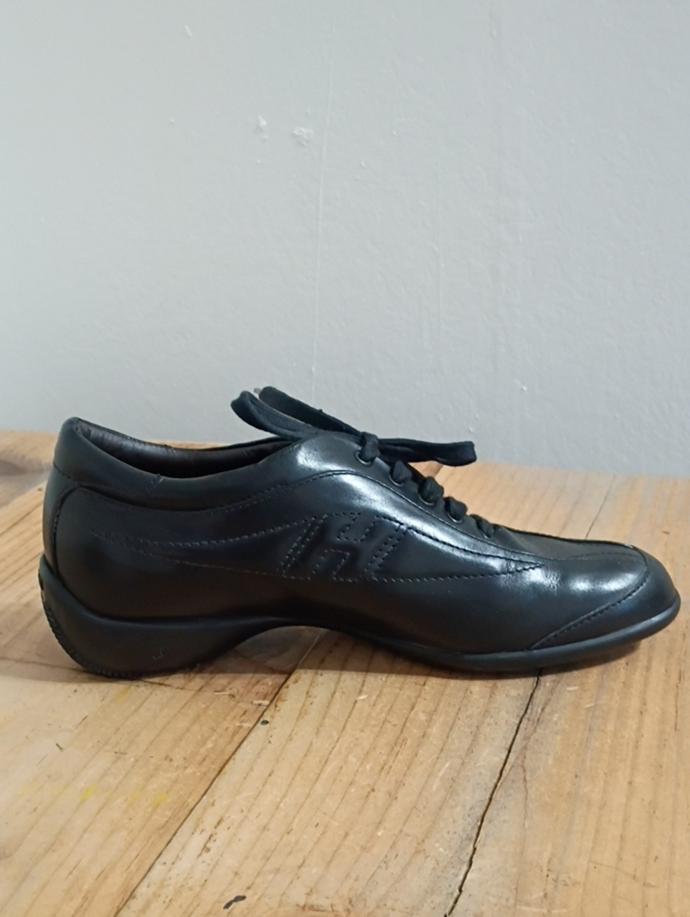 Hogan Black Italian Leather Women's Shoe Size 36.5